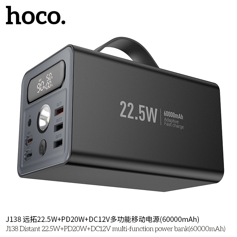 HD_SYNC:J138 Distant 22.5W+PD20W+DC12V multi-function power bank(60000mAh)(UN)