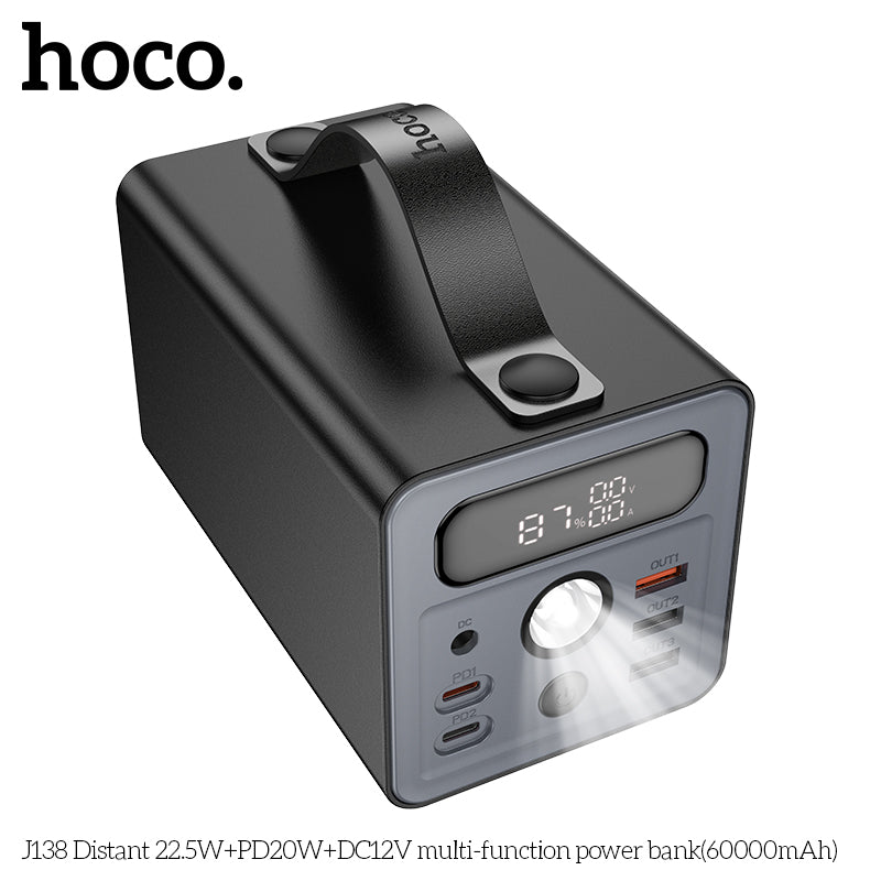 HD_SYNC:J138 Distant 22.5W+PD20W+DC12V multi-function power bank(60000mAh)