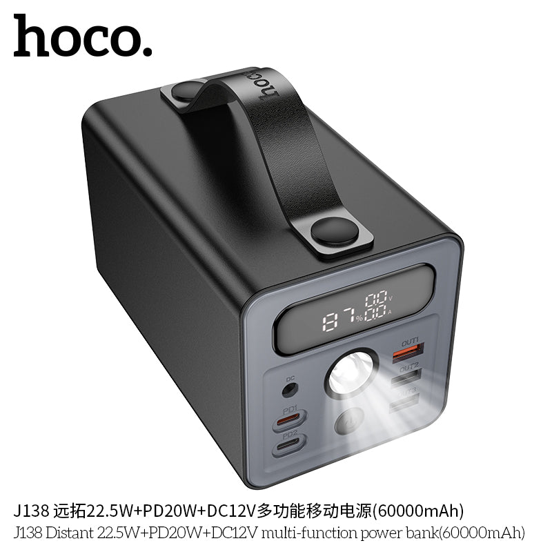 HD_SYNC:J138 Distant 22.5W+PD20W+DC12V multi-function power bank(60000mAh)(UN)