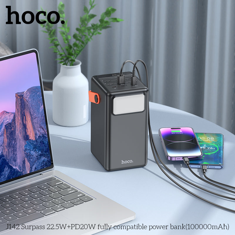 HD_SYNC:J142 Surpass 22.5W+PD20W fully compatible power bank(100000mAh)