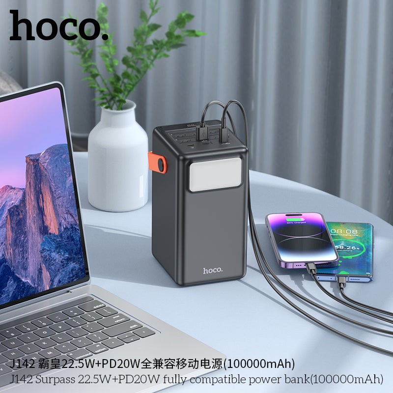 HD_SYNC:J142 Surpass 22.5W+PD20W fully compatible power bank(100000mAh)(UN)