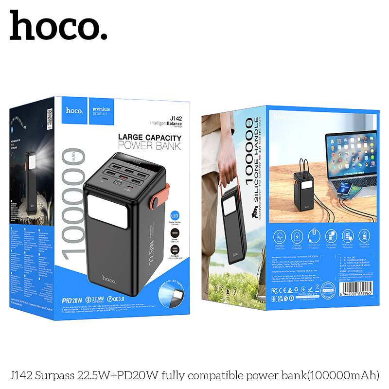 HD_SYNC:J142 Surpass 22.5W+PD20W fully compatible power bank(100000mAh)