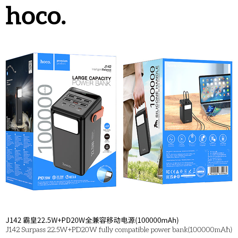HD_SYNC:J142 Surpass 22.5W+PD20W fully compatible power bank(100000mAh)(UN)