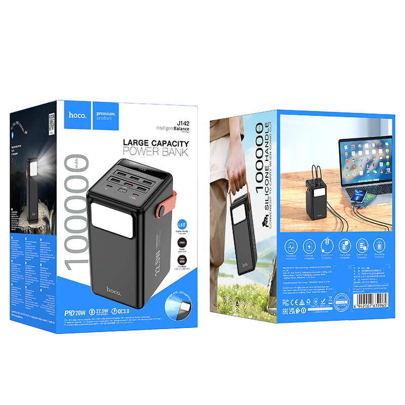 HD_SYNC:J142 Surpass 22.5W+PD20W fully compatible power bank(100000mAh)(UN)