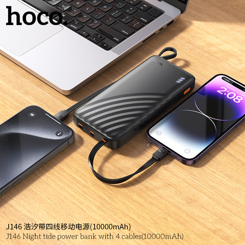 HD_SYNC:J146 Night tide power bank with 4 cables(10000mAh)