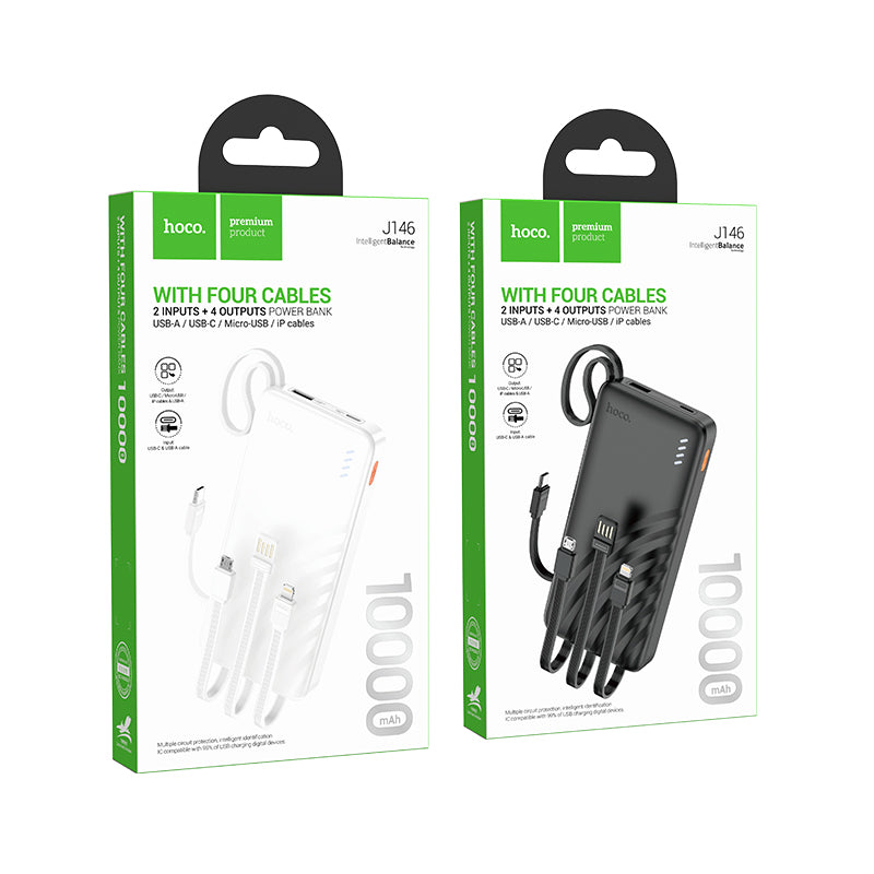 HD_SYNC:J146 Night tide power bank with 4 cables(10000mAh)