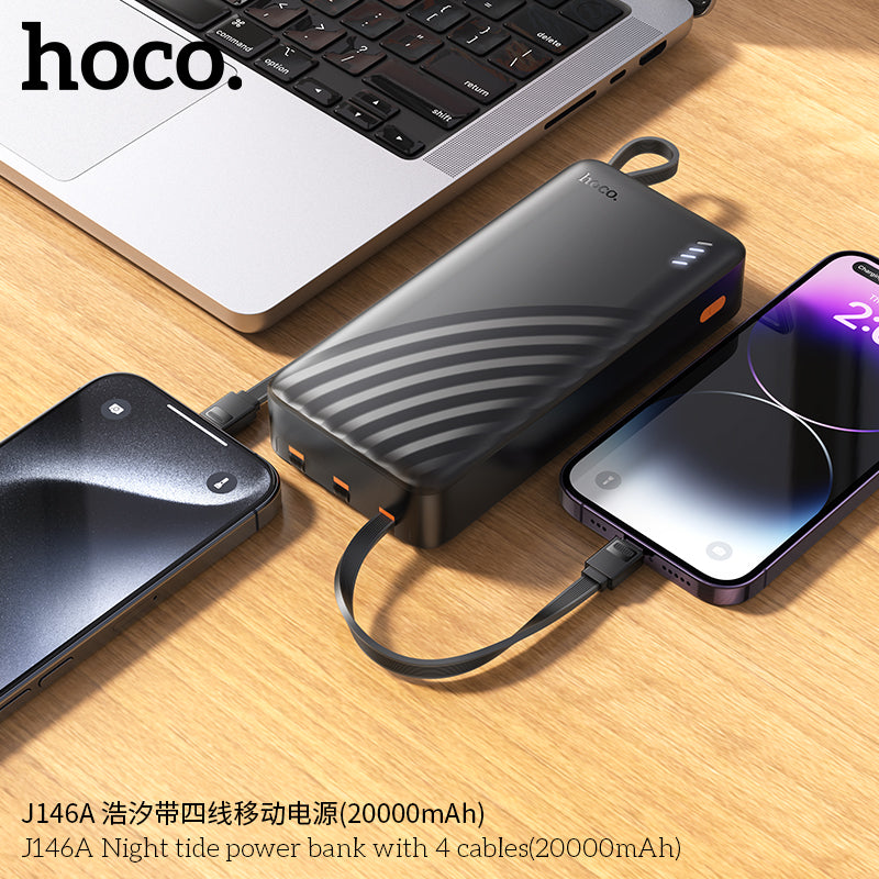 HD_SYNC:J146A Night tide power bank with 4 cables(20000mAh)