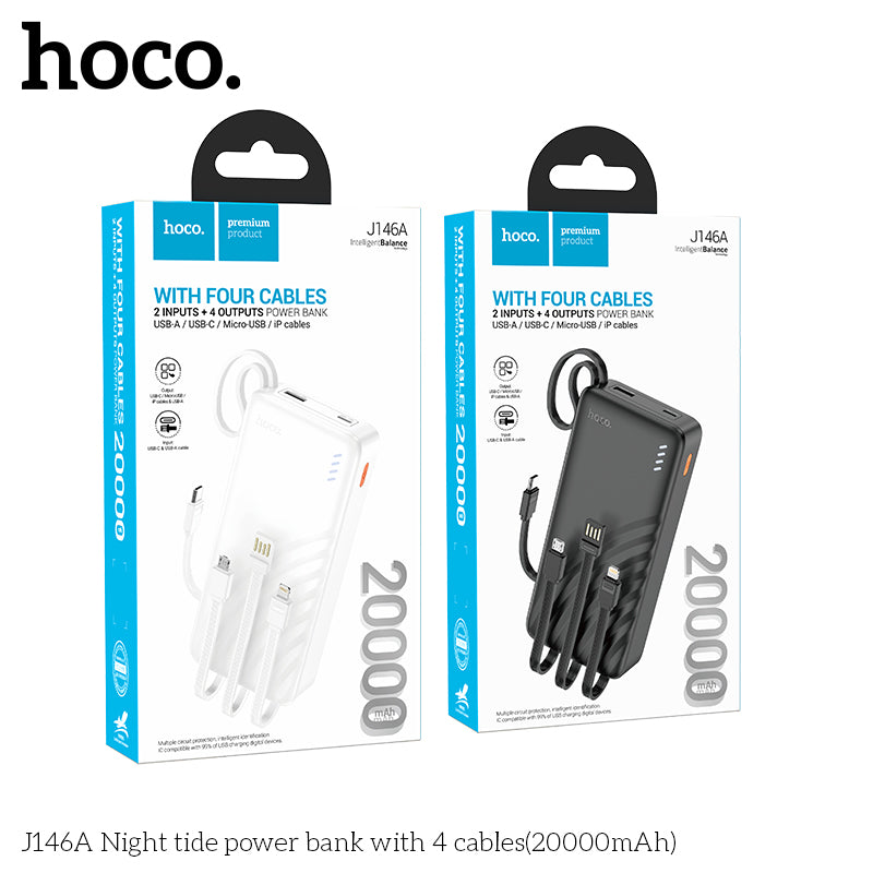 HD_SYNC:J146A Night tide power bank with 4 cables(20000mAh)