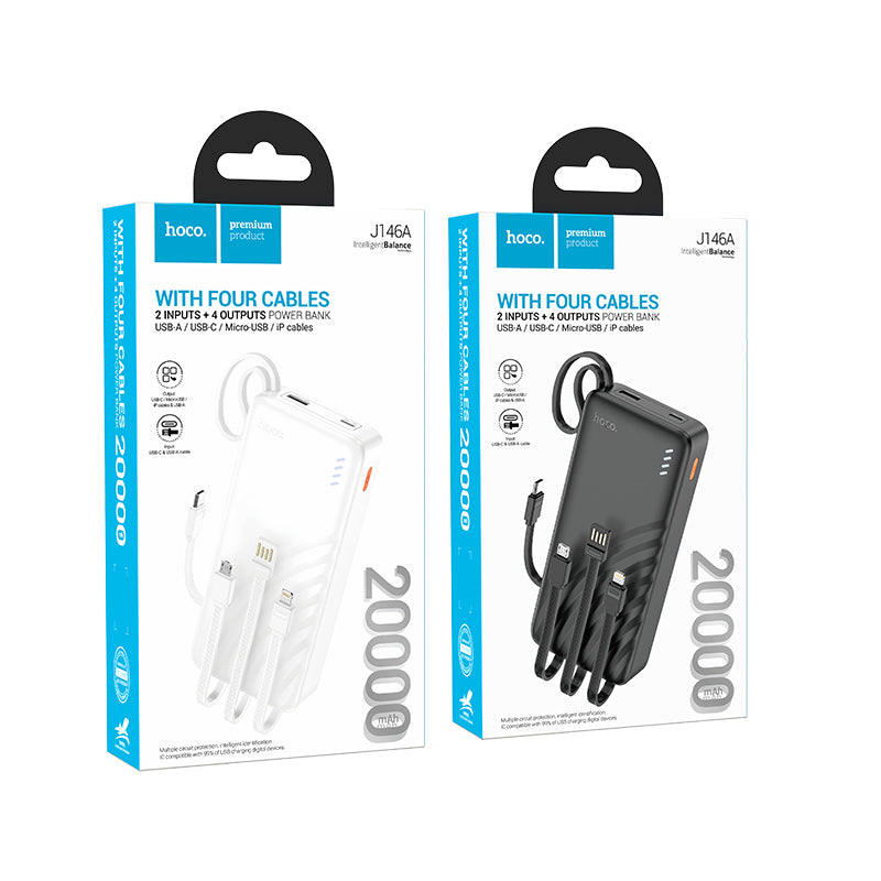 HD_SYNC:J146A Night tide power bank with 4 cables(20000mAh)