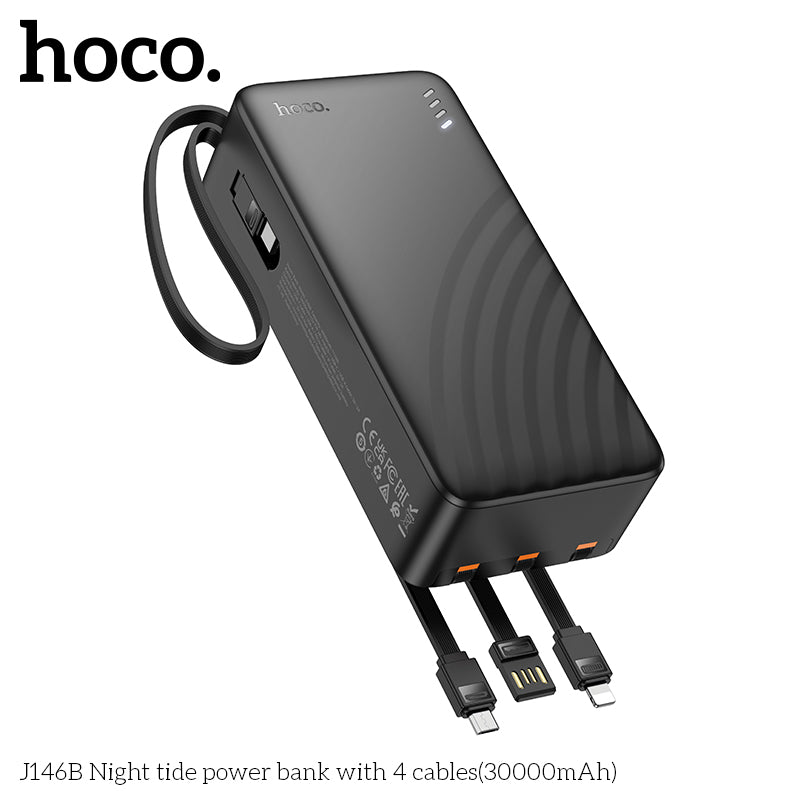HD_SYNC:J146B Night tide power bank with 4 cables(30000mAh)(UN)