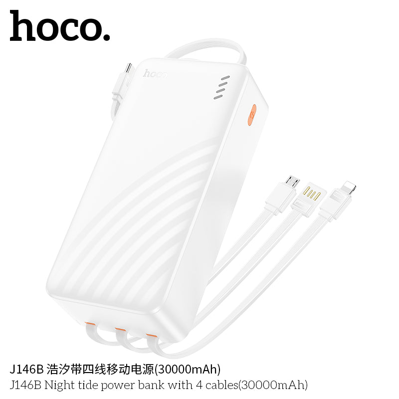 HD_SYNC:J146B Night tide power bank with 4 cables(30000mAh)