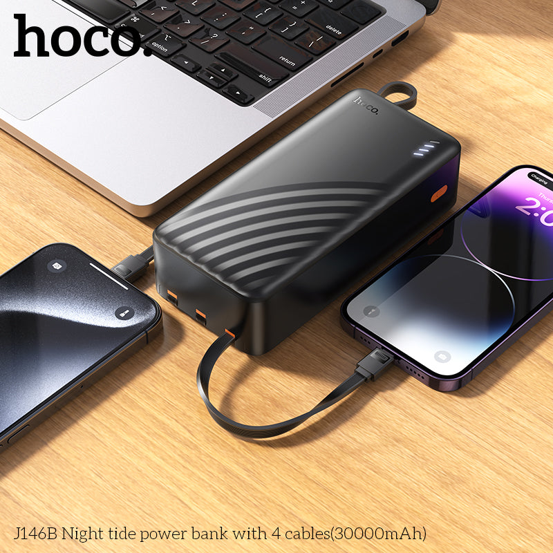 HD_SYNC:J146B Night tide power bank with 4 cables(30000mAh)