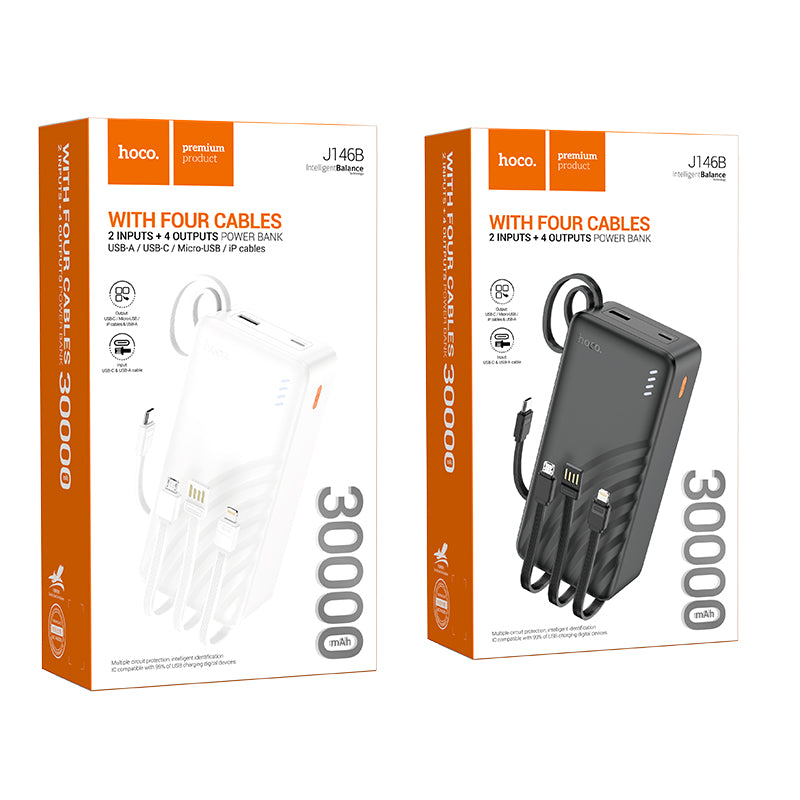 HD_SYNC:J146B Night tide power bank with 4 cables(30000mAh)(UN)