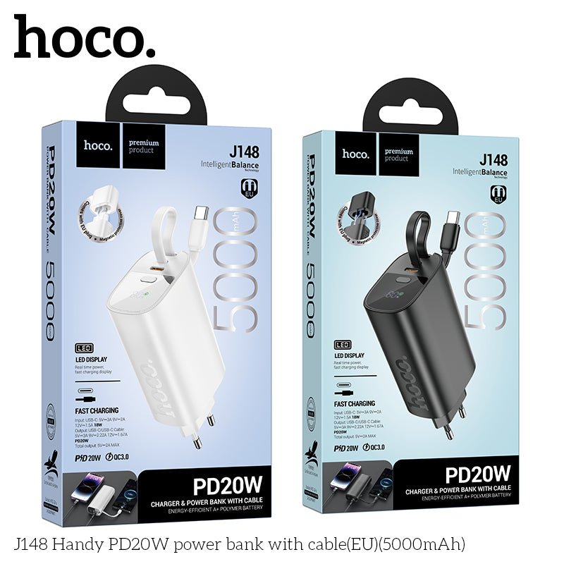 HD_SYNC:J148 Handy PD20W power bank with cable(EU)(5000mAh)