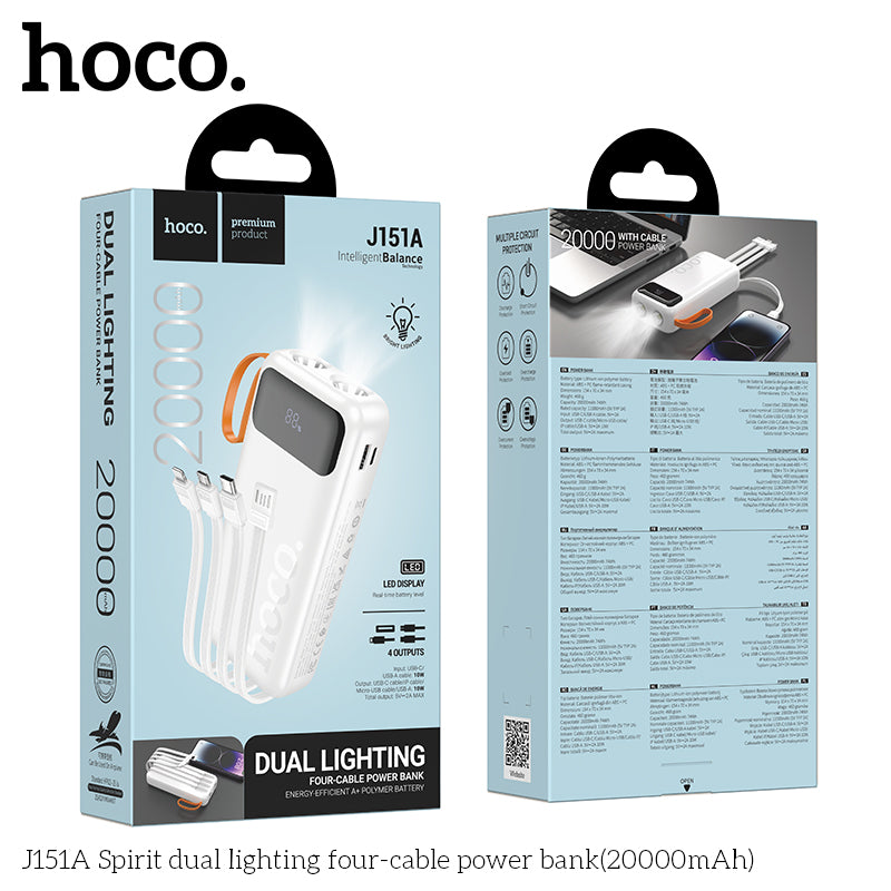 HD_SYNC:J151A Spirit dual lighting four-cable power bank(20000mAh)