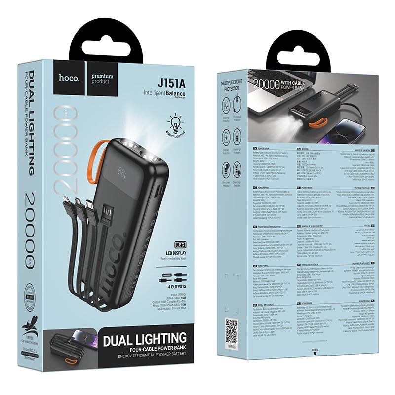 HD_SYNC:J151A Spirit dual lighting four-cable power bank(20000mAh)