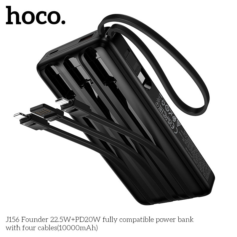 HD_SYNC:J156 Founder 22.5W+PD20W fully compatible power bank with four cables (10000mAh)(UN)