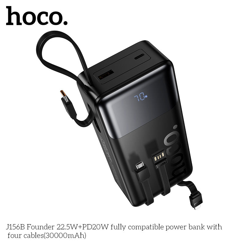 HD_SYNC:J156B Founder 22.5W+PD20W fully compatible power bank with four cables (30000mAh)(UN)