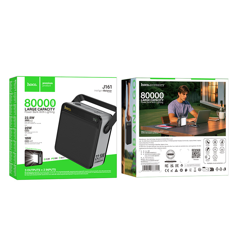 HD_SYNC:J161 Power 22.5W+PD20W fully compatible power bank with lighting(80000mAh)(UN)