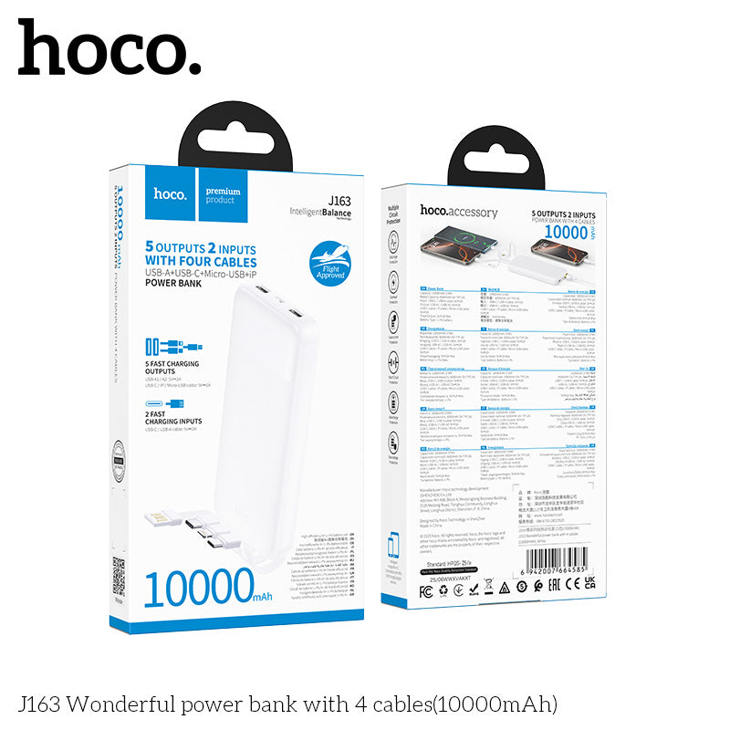 HD_SYNC:J163 Wonderful power bank with 4 cables(10000mAh)