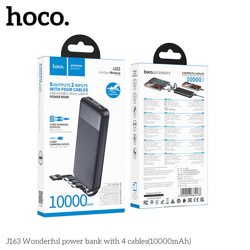 HD_SYNC:J163 Wonderful power bank with 4 cables(10000mAh)(UN)