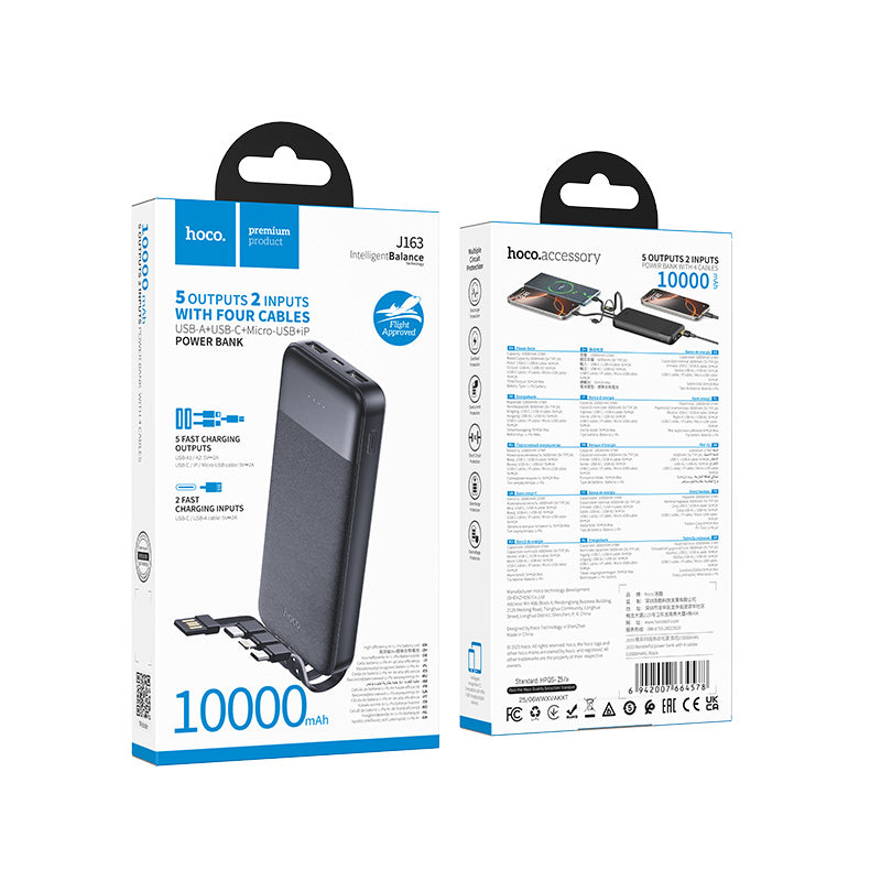 HD_SYNC:J163 Wonderful power bank with 4 cables(10000mAh)