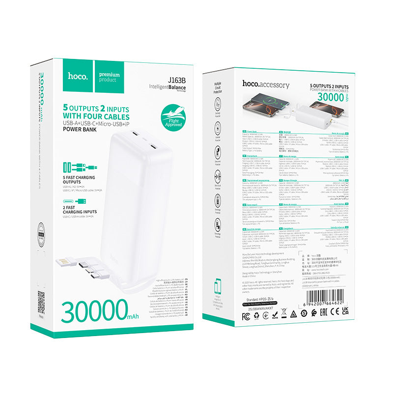 HD_SYNC:J163B Wonderful power bank with 4 cables(30000mAh)(UN)