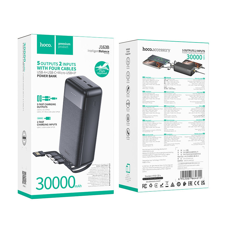 HD_SYNC:J163B Wonderful power bank with 4 cables(30000mAh)(UN)