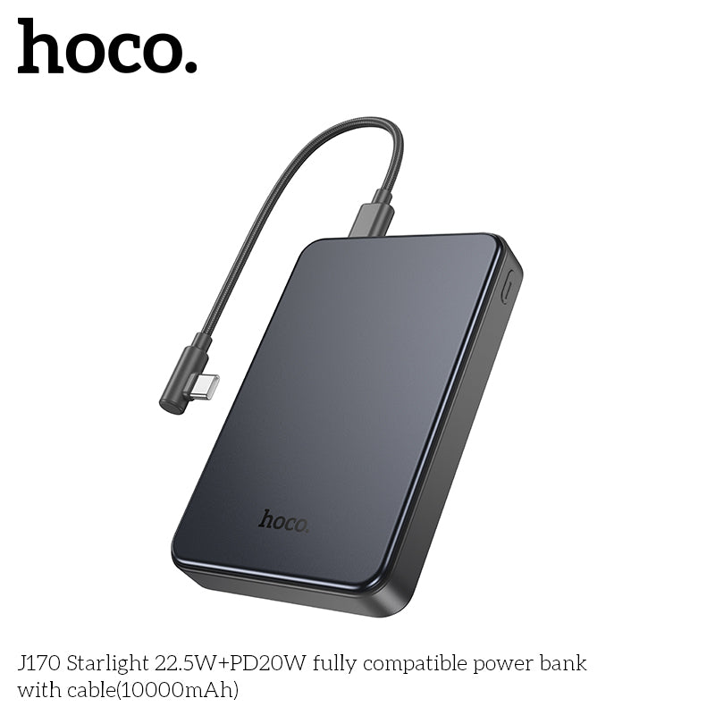 HD_SYNC:J170 Starlight 22.5W+PD20W fully compatible power bank with cable(10000mAh)