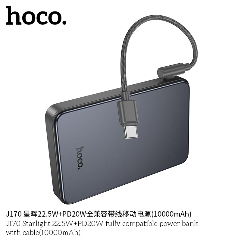 HD_SYNC:J170 Starlight 22.5W+PD20W fully compatible power bank with cable(10000mAh)