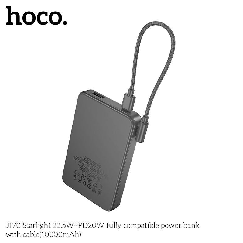 HD_SYNC:J170 Starlight 22.5W+PD20W fully compatible power bank with cable(10000mAh)