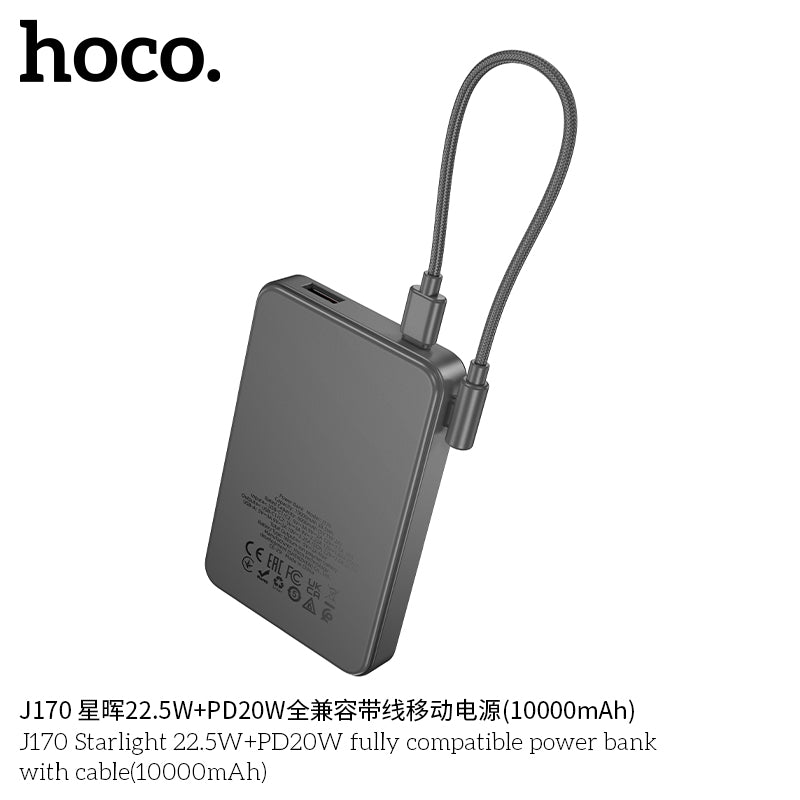 HD_SYNC:J170 Starlight 22.5W+PD20W fully compatible power bank with cable(10000mAh)