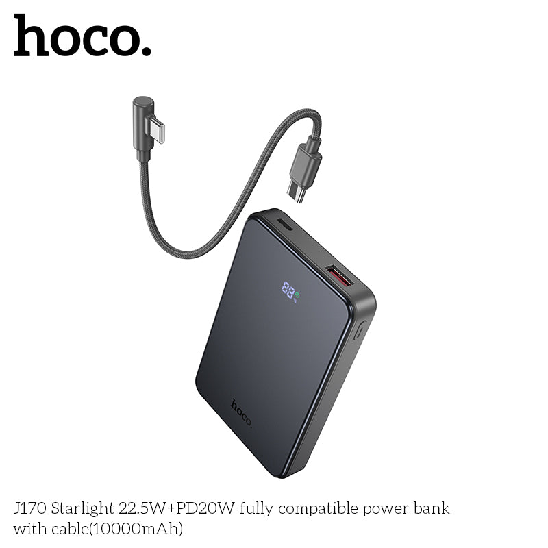 HD_SYNC:J170 Starlight 22.5W+PD20W fully compatible power bank with cable(10000mAh)