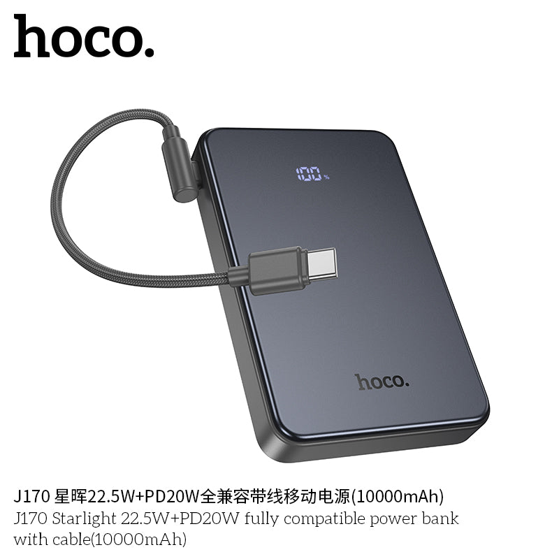 HD_SYNC:J170 Starlight 22.5W+PD20W fully compatible power bank with cable(10000mAh)