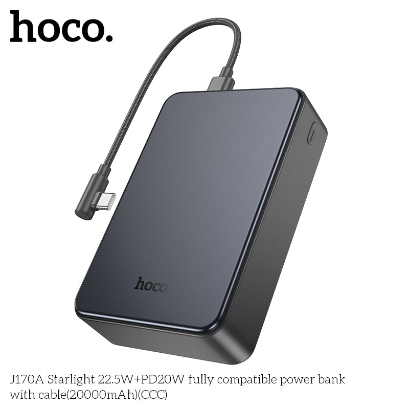 HD_SYNC:J170A Starlight 22.5W+PD20W fully compatible power bank with cable(20000mAh)（CCC)