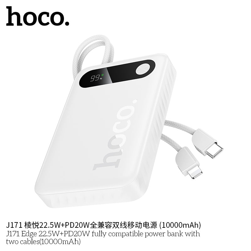 HD_SYNC:J171 Edge 22.5W+PD20W fully compatible power bank with two cables(10000mAh)