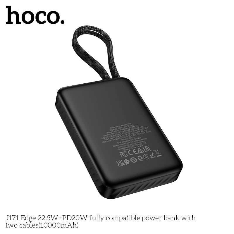 HD_SYNC:J171 Edge 22.5W+PD20W fully compatible power bank with two cables(10000mAh)