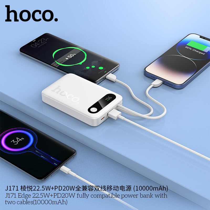 HD_SYNC:J171 Edge 22.5W+PD20W fully compatible power bank with two cables(10000mAh)