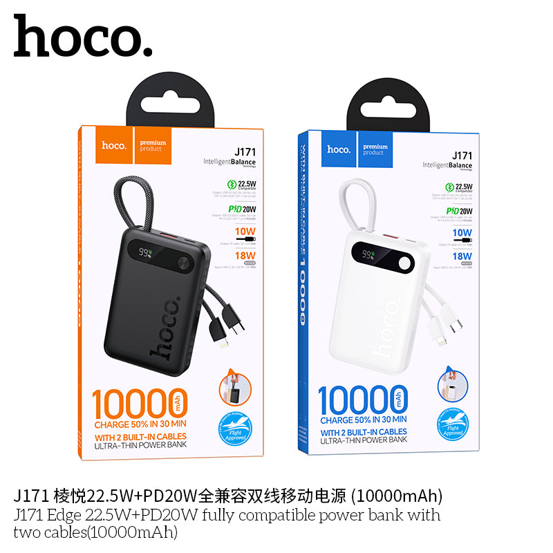 HD_SYNC:J171 Edge 22.5W+PD20W fully compatible power bank with two cables(10000mAh)(UN)