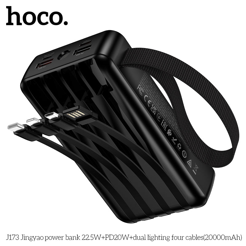 HD_SYNC:J173 Jingyao power bank 22.5W+PD20W+dual lighting four cables(20000mAh)
