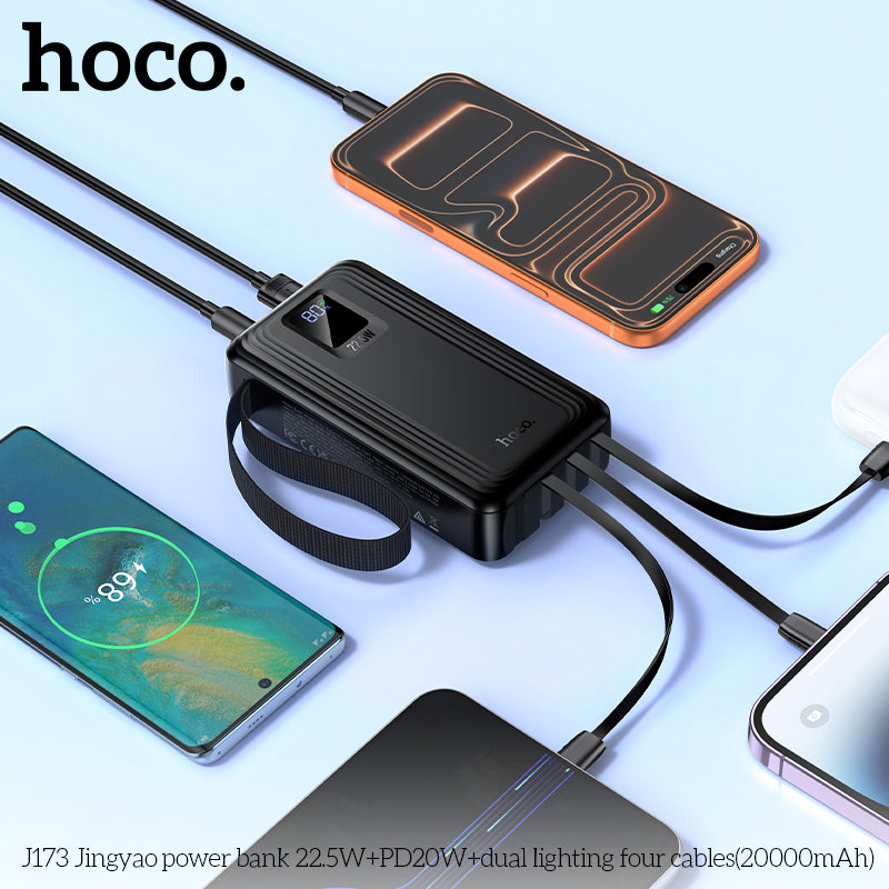 HD_SYNC:J173 Jingyao power bank 22.5W+PD20W+dual lighting four cables(20000mAh)