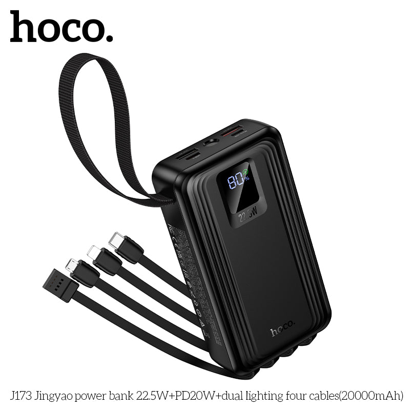 HD_SYNC:J173 Jingyao power bank 22.5W+PD20W+dual lighting four cables(20000mAh)