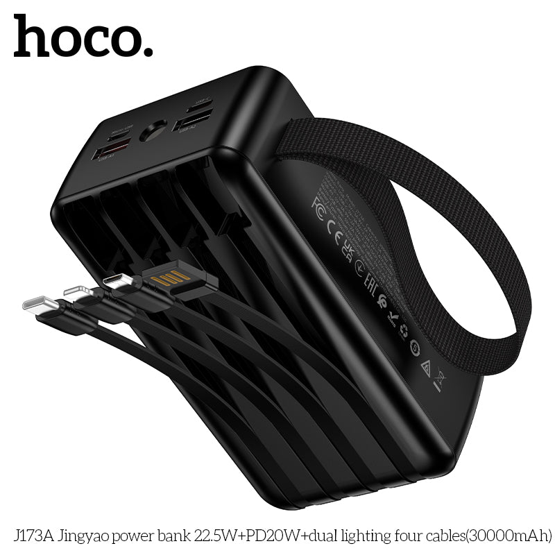 HD_SYNC:J173A Jingyao power bank 22.5W+PD20W+dual lighting four cables(30000mAh)