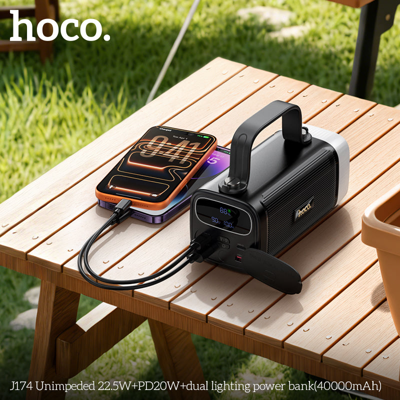 HD_SYNC:J174 Unimpeded 22.5W+PD20W+dual lighting power bank(40000mAh)