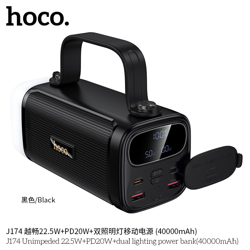 HD_SYNC:J174 Unimpeded 22.5W+PD20W+dual lighting power bank(40000mAh)