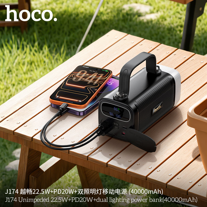 HD_SYNC:J174 Unimpeded 22.5W+PD20W+dual lighting power bank(40000mAh)