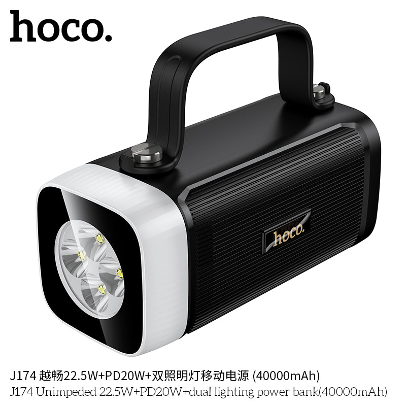 HD_SYNC:J174 Unimpeded 22.5W+PD20W+dual lighting power bank(40000mAh)