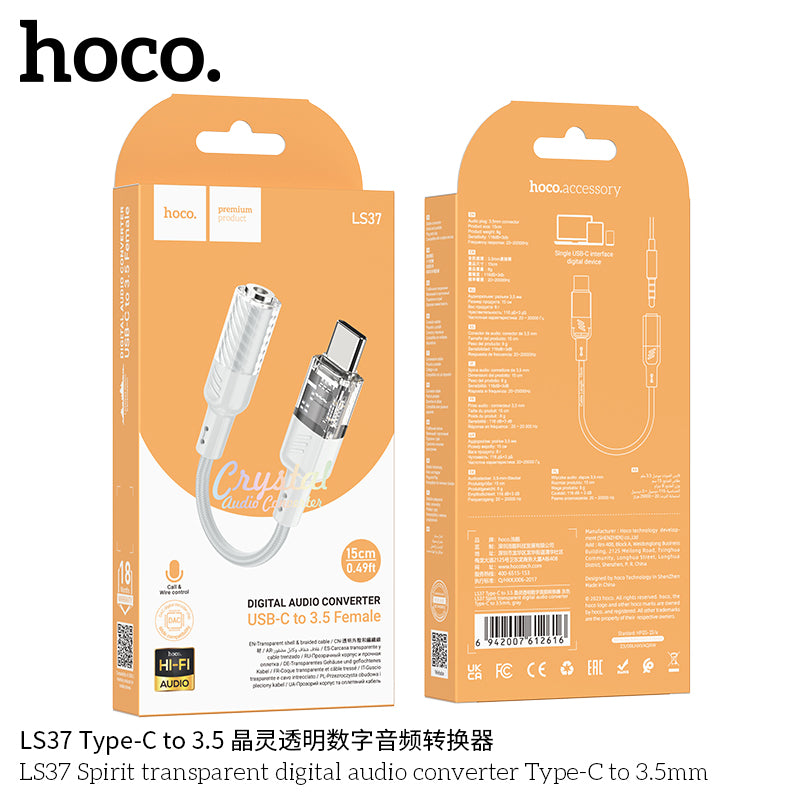 HD_SYNC:LS37 Spirit transparent digital audio converter Type-C to 3.5mm