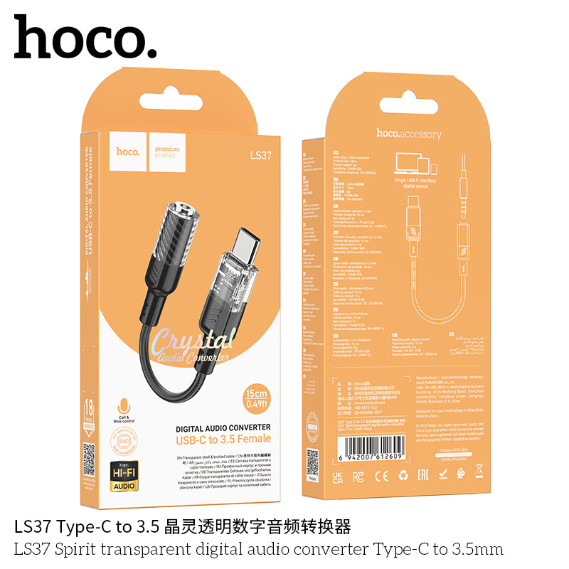 HD_SYNC:LS37 Spirit transparent digital audio converter Type-C to 3.5mm