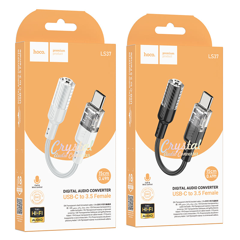 HD_SYNC:LS37 Spirit transparent digital audio converter Type-C to 3.5mm